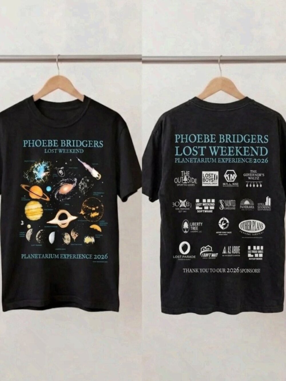 Phoebe Bridgers Lost Weekend Planetarium Experience 2026 T-shirt Reprint
